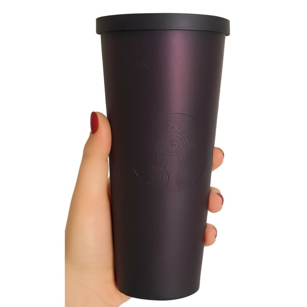 24 oz Starbucks Coffee 2019 Halloween Matte Plum Travel Tumbler Venti COLD CUP